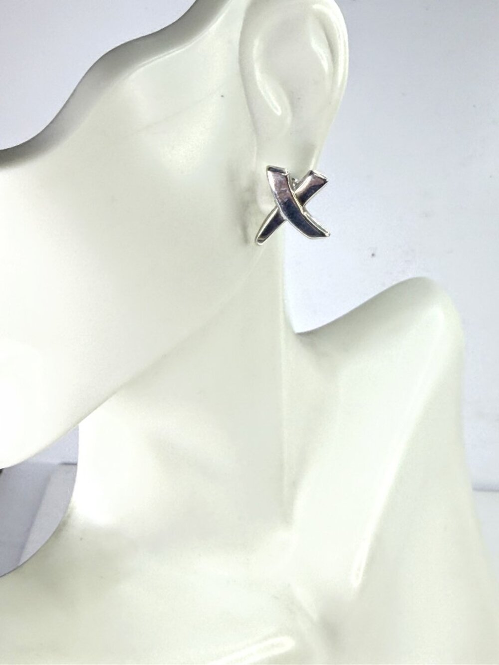 Tiffany & Co Paloma Picasso Graffiti X Sterling Silver Stud Earrings JR2037